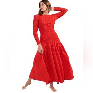 New Mara Hoffman Mereba Popcorn Texture Drop Waist Maxi Dress in Res Size 2X